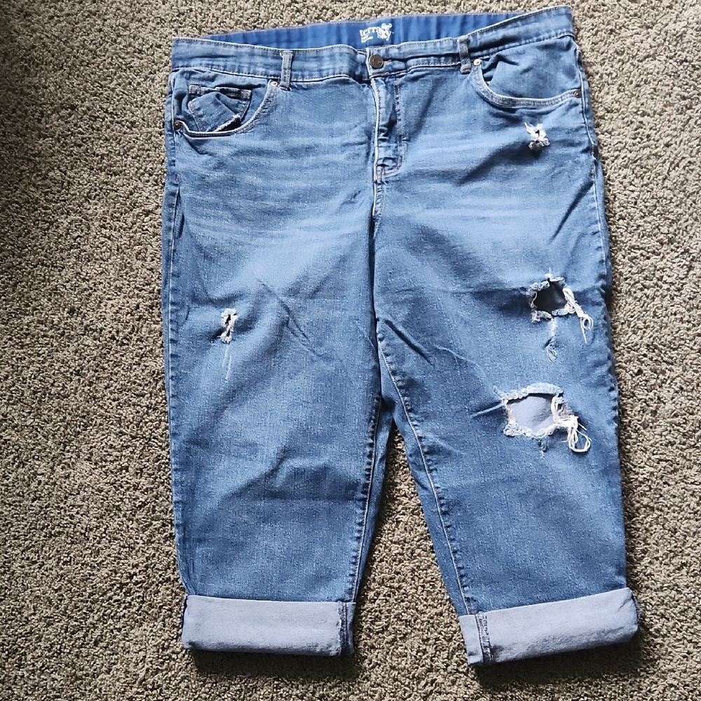 Levi's Blue Boyfriend Jeans Distressed Relaxed Fit